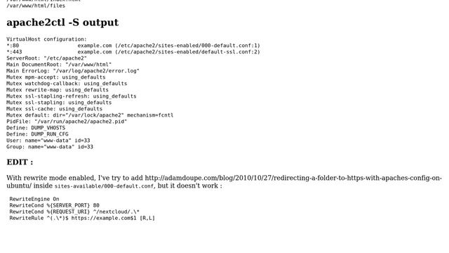 Apache2 : redirect subfolder to https (http://example.com/sub -＞ https://example.com/sub) смотреть онлайн