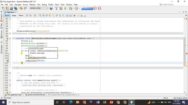 Apache Netbeans Login Window in JAVA смотреть онлайн