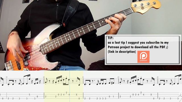 The Whispers - And the Beat Goes On BASS COVER + PLAY ALONG TAB + SCORE смотреть онлайн