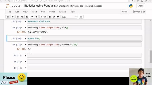Pandas in Python|Statistics смотреть онлайн