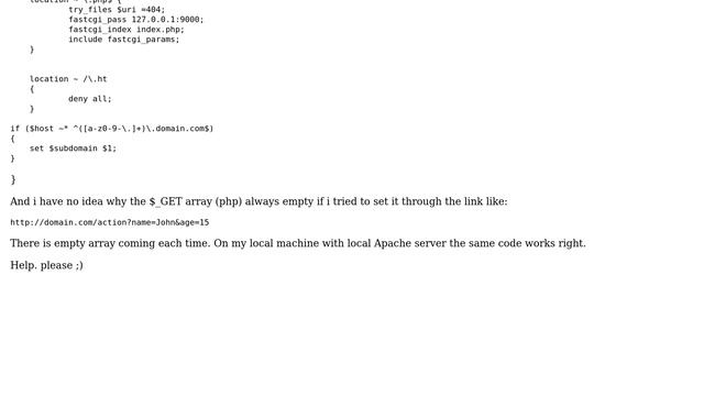 DevOps & SysAdmins: Incoming $_GET array is empty on my nginx смотреть онлайн