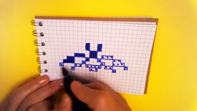 МОИ РИСУНКИ ПО КЛЕТОЧКАМ - ЛЕТУЧАЯ МЫШЬ - Pixel Art Простые рисунки - животные. смотреть онлайн