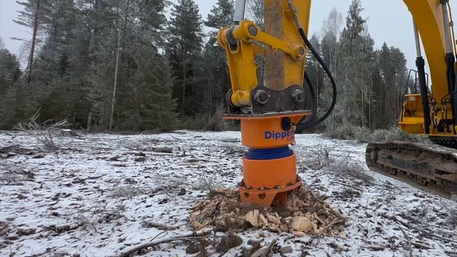 Едем на болотоходе Лесник сверлить пни/ Экскаватор JCB 205 с измельчителем пней DIPPERFOX 850PRO смотреть онлайн