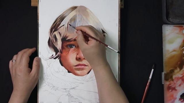 Watercolor Portrait Painting │ 인물수채화 초상화 수채화 │