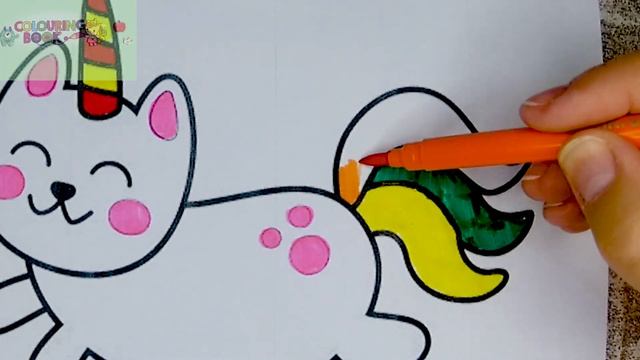 Coloring a cute cat and learning basic concepts with children Video for kids смотреть онлайн