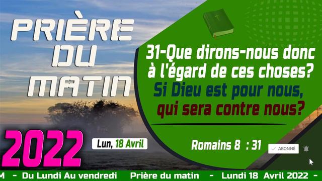 PRIÈRE DU MATIN - LUNDI 18 AVRIL 2022 - FRÈRE BIGOT LUXONER - PI GA OU PEUR смотреть онлайн