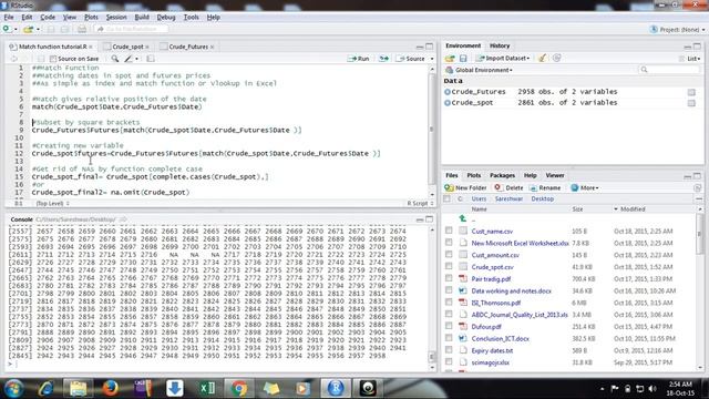 Using match function in R to match dates in spot and futures prices смотреть онлайн