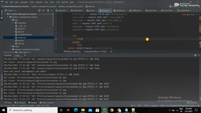 User Profile Update (Backend) | Student Management System Project In Python Django | Django Project смотреть онлайн