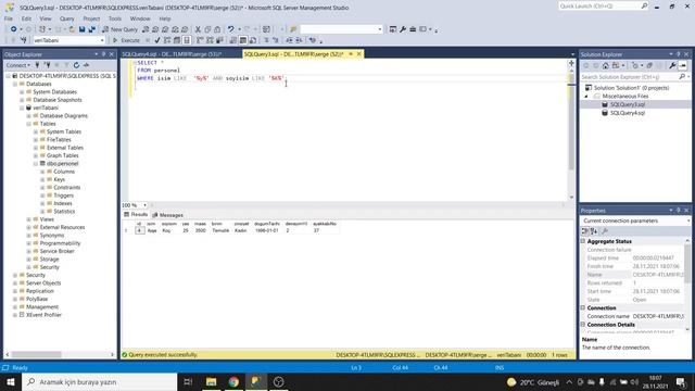 SQL DERSLERİ [BÖLÜM 5] - LIKE KOMUTU смотреть онлайн