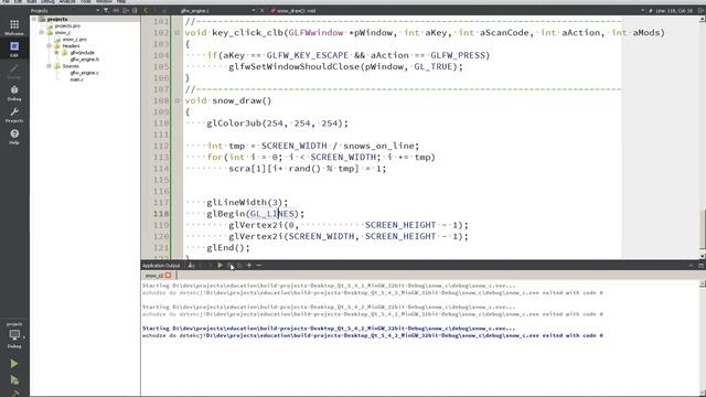Анимация снега в OpenGL(GLFW)