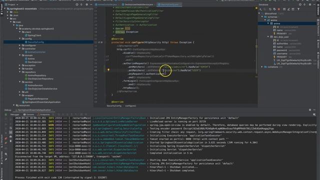 Spring Boot 2.3 Essentials 36 - Spring Security pt 05 - Antmatchers смотреть онлайн