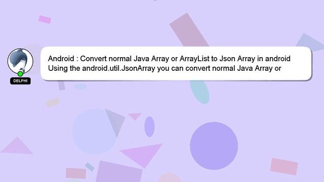 Android : Convert normal Java Array or ArrayList to Json Array in android смотреть онлайн