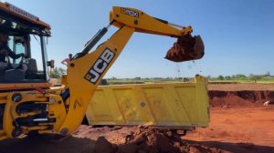 JCB 3dx Working for Pond making with Ashok Leyland Truck and Tata Truck