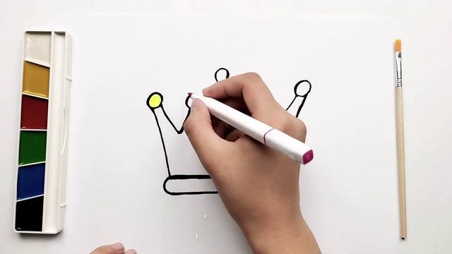 Ensine as crianças a colorir e desenhar | desenhe uma coroa para bebês | Как нарисовать корону смотреть онлайн