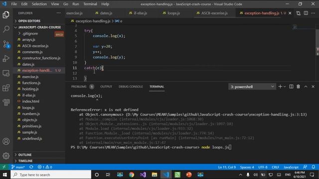 Exception handling in JavaScript (Arabic) смотреть онлайн