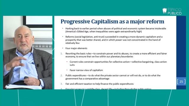 Joseph Stiglitz en Espacio Público: “Sobre la falta de resiliencia del modelo neoliberal” смотреть онлайн