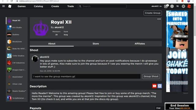 Join the Roblox Group!! :) смотреть онлайн