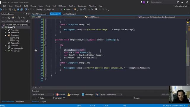 IronOCR Test VisualStudio C#