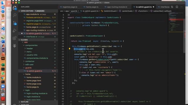 Aplicaciones móviles/web - Uso de guards para proteger Rutas - Ionic- Angular - Firebase смотреть онлайн