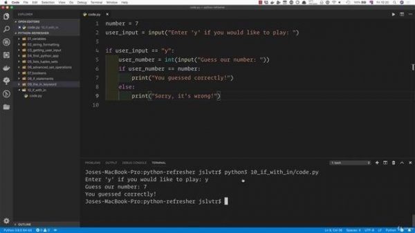 02 - A Full Python Refresher - 012 If statements with the in keyword