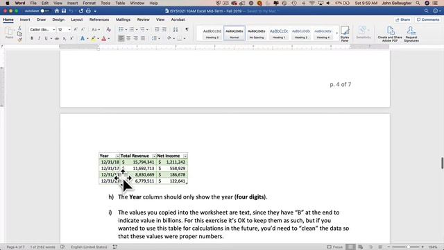 10 AM Excel Mid Term Fall 2019 Solutions Video смотреть онлайн