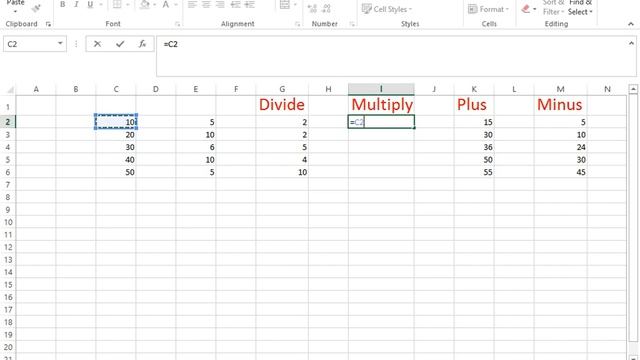 How To Divide , Multiply, Plus , Minus In Exel