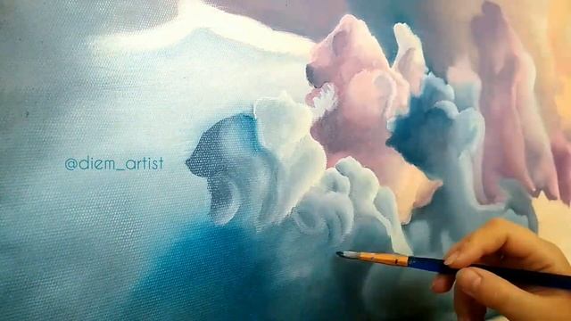 Oil painting timelapse | How to draw clouds // Пишем небо маслом смотреть онлайн