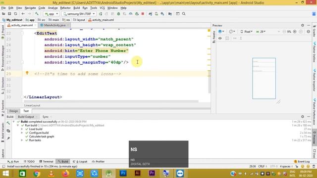 ADD ICONS IN EDITTEXT | 5 Minutes Tips | Android Studio| UI Design | Digital Seth смотреть онлайн