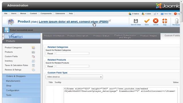 VirtueMart 2.x. How To Add Product Video (Starting From VirtueMart 2.0.20b) смотреть онлайн