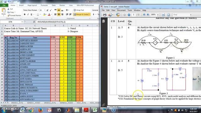 How to calculate the attainment of COs, POs and PSOs of a course [for the purpose of NBA] Part 3 смотреть онлайн