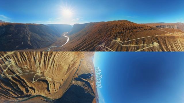 Altai Mountains, Russia. 360 12K Aerial Video
