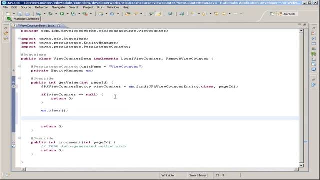 Crash course in Enterprise JavaBeans 3 - Part 6 Implementing the Enterprise JavaBean смотреть онлайн