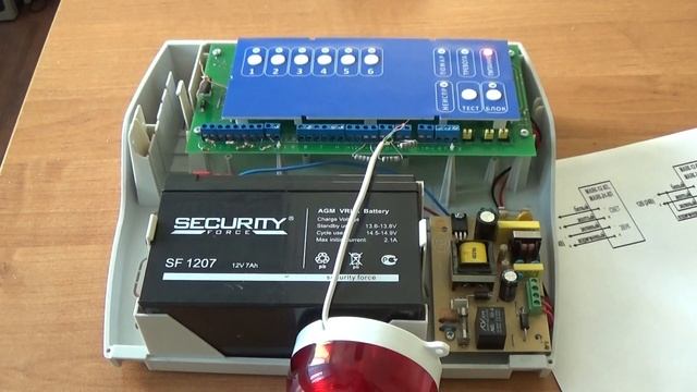 Подключение сирены Маяк 12КП  к  ППКОП Вектор 2-8