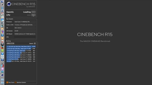 Macbook Pro Test Using Geekbench & Cinebench