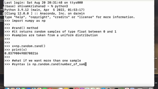 Python NumPy Tutorial For Beginners - numpy.random.rand() | How to use NumPy Random Function смотреть онлайн