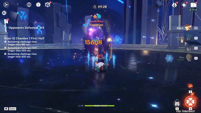 Klee Gatling Gun | +42% ATK SPD | Abyss 12-1-1 | Klee Xingqiu Yelan Mika | Genshin Impact смотреть онлайн