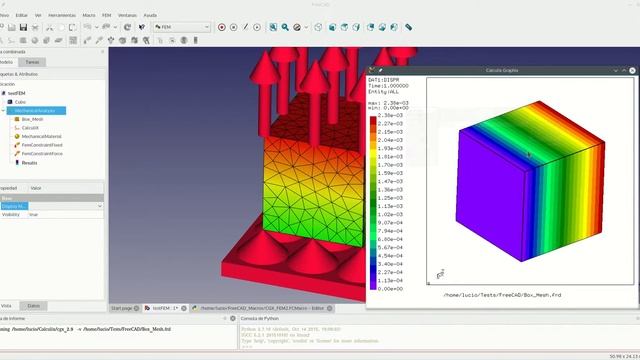 FreeCAD Calculix Post-Processing whit CGX_Macro смотреть онлайн