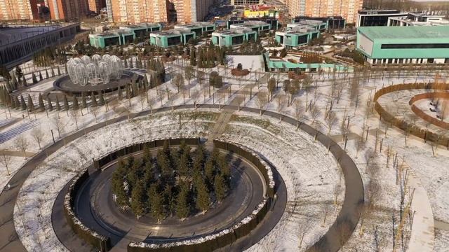 Парк "Краснодар" и первый снег 2020 года с квадрокоптера смотреть онлайн