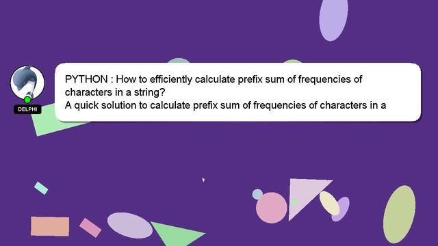 PYTHON : How to efficiently calculate prefix sum of frequencies of characters in a string? смотреть онлайн