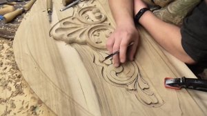Резная кровать из ореха часть 2 резьба по дереву