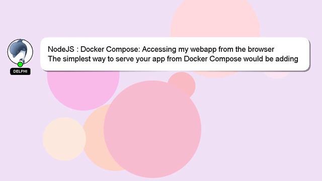 NodeJS : Docker Compose: Accessing my webapp from the browser смотреть онлайн