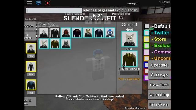 ROBLOX | How to get all Heads and Suits in Stop it slender 2 code | (ENDED) смотреть онлайн