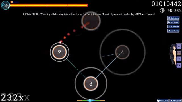 [Osu!] Satou Rina, Inoue Marina & Chihara Minori - Kyuusekkin Lucky Days // ☆ 4,31 ☆ FC 98,27% смотреть онлайн