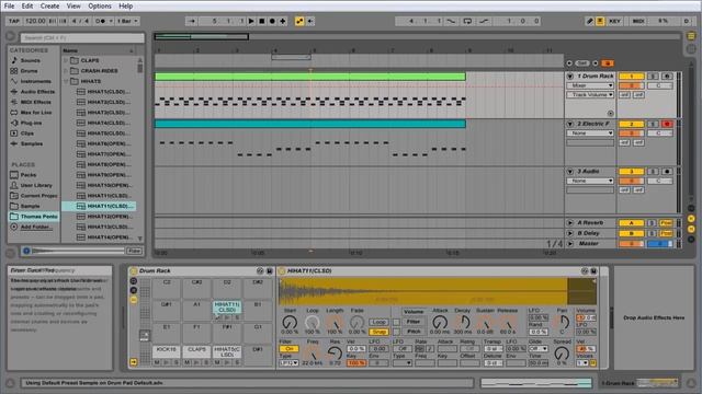 Ableton Live создание бас линии, сохранение проекта смотреть онлайн
