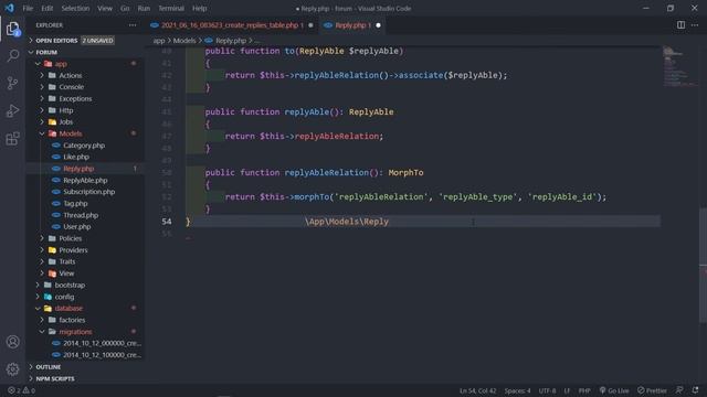 Create a forum with Laravel 8 | Setup replies database schema | Part 38 смотреть онлайн