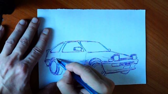 Как нарисовать машину Toyota Trueno AE86