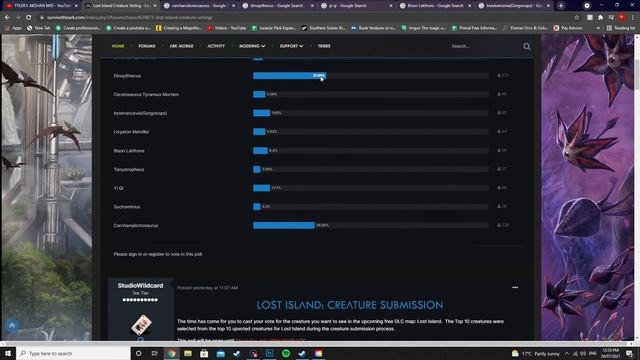 ARK LOST ISLAND FINAL TOP 10 CREATURE SUBMISSION VOTE NOW!! || Ark Community Crunch! смотреть онлайн