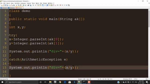 how to handle runtime exception in java in hindi | java programming |Exception Handling Lecture No. смотреть онлайн