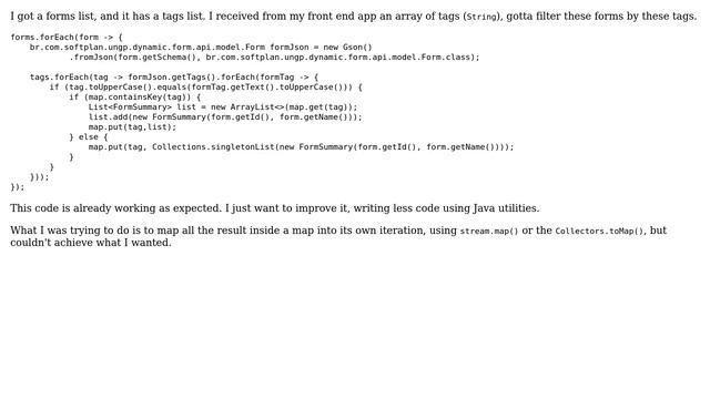 How to use java 8 streams to get more readability and performance to this code? смотреть онлайн