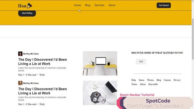 A Sticky Navbar on Scroll the React.js Tutorial | Medium 2.0 clone смотреть онлайн
